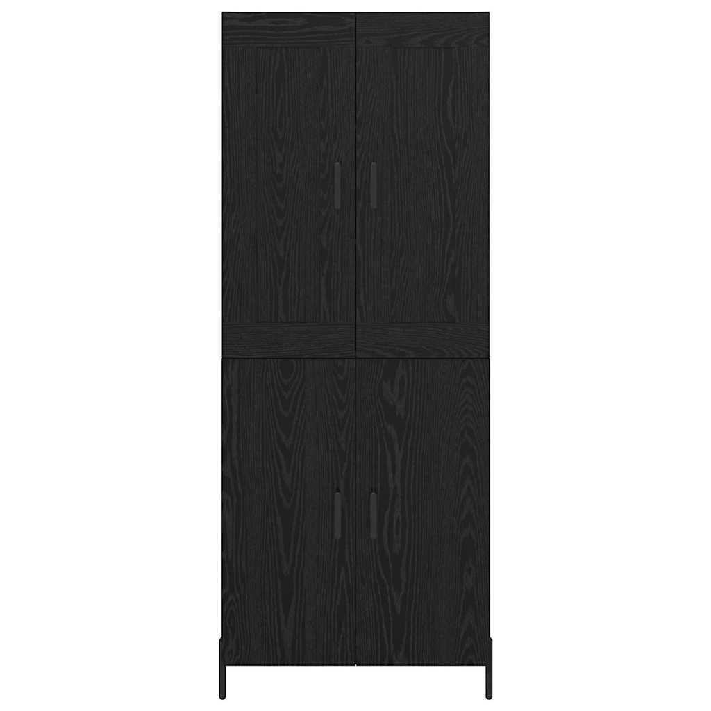 Highboard 2 pcs Schwarz Eichen-Optik Holzwerkstoff