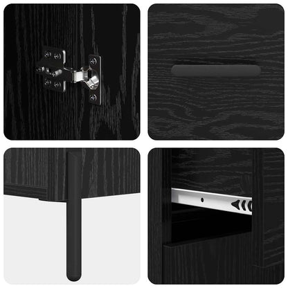 Highboard 2 pcs Schwarz Eichen-Optik Holzwerkstoff