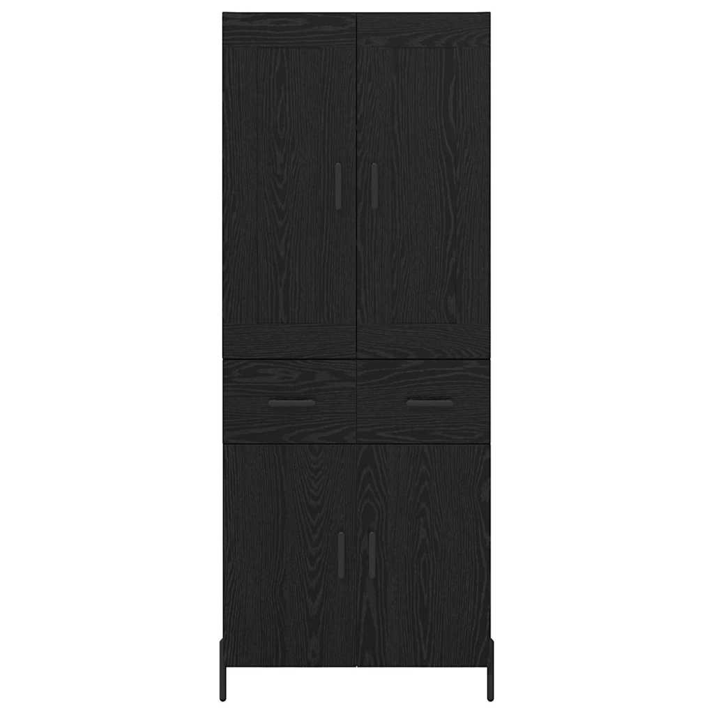 Highboard 2 pcs Schwarz Eichen-Optik Holzwerkstoff