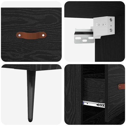 Highboard Schwarz Eichen-Optik 69,5 x 34 x 180 cm Holzwerkstoff