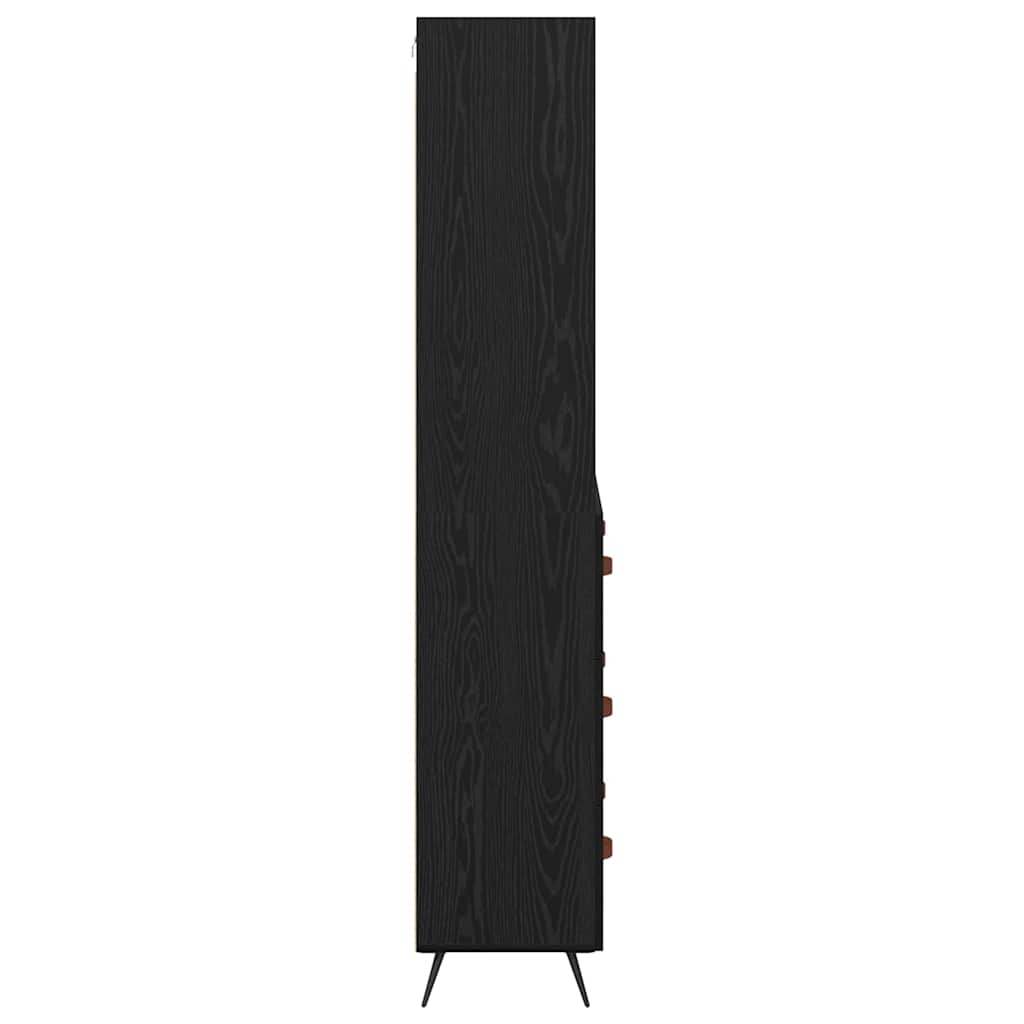 Highboard Schwarz Eichen-Optik 69,5 x 34 x 180 cm Holzwerkstoff