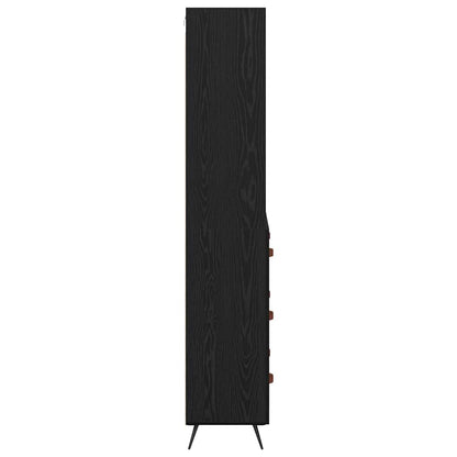 Highboard Schwarz Eichen-Optik 69,5 x 34 x 180 cm Holzwerkstoff