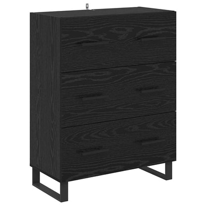 Highboard Schwarz Eichen-Optik 69,5 x 34 x 180 cm Holzwerkstoff