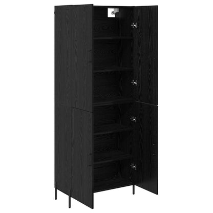Highboard Schwarz Eichen-Optik 69,5 x 34 x 180 cm Holzwerkstoff
