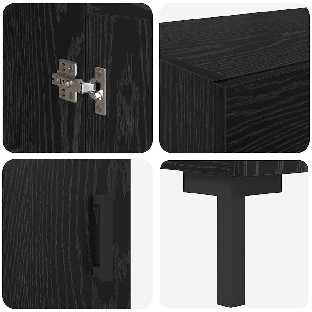 Highboard 2 pcs Schwarz Eichen-Optik Holzwerkstoff