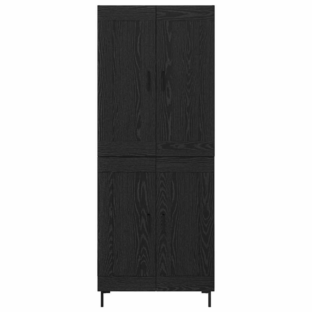 Highboard 2 pcs Schwarz Eichen-Optik Holzwerkstoff