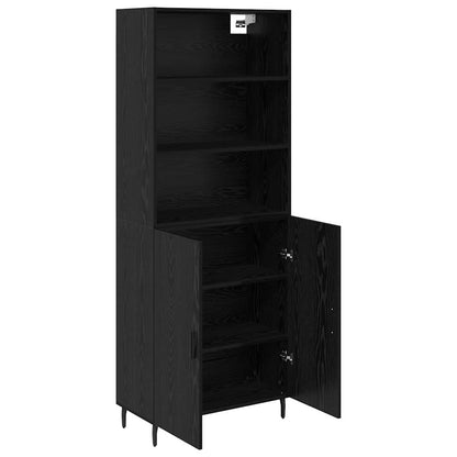Highboard Schwarz Eichen-Optik 69,5 x 34 x 180 cm