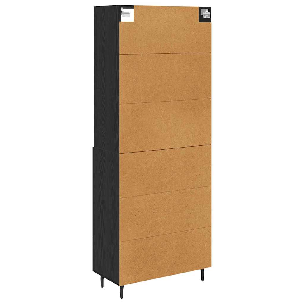 Highboard Schwarz Eichen-Optik 69,5 x 34 x 180 cm