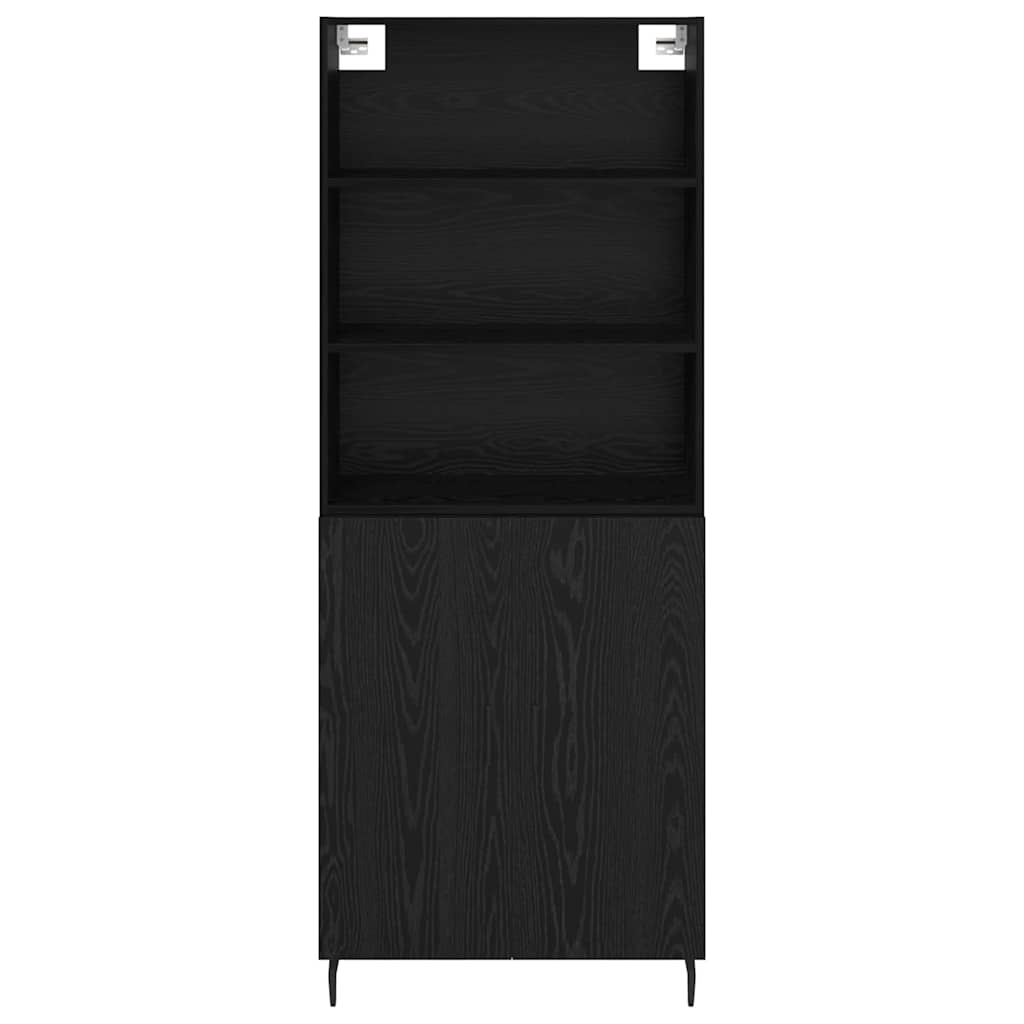 Highboard Schwarz Eichen-Optik 69,5 x 34 x 180 cm