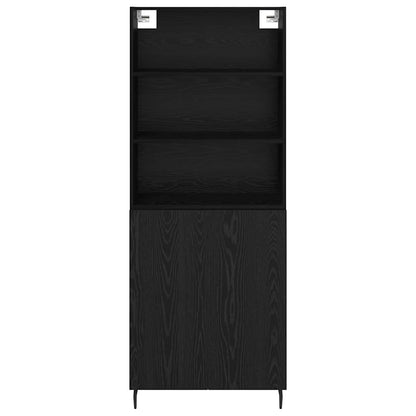 Highboard Schwarz Eichen-Optik 69,5 x 34 x 180 cm