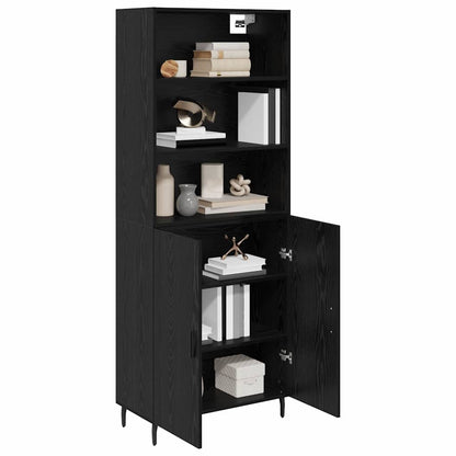 Highboard Schwarz Eichen-Optik 69,5 x 34 x 180 cm