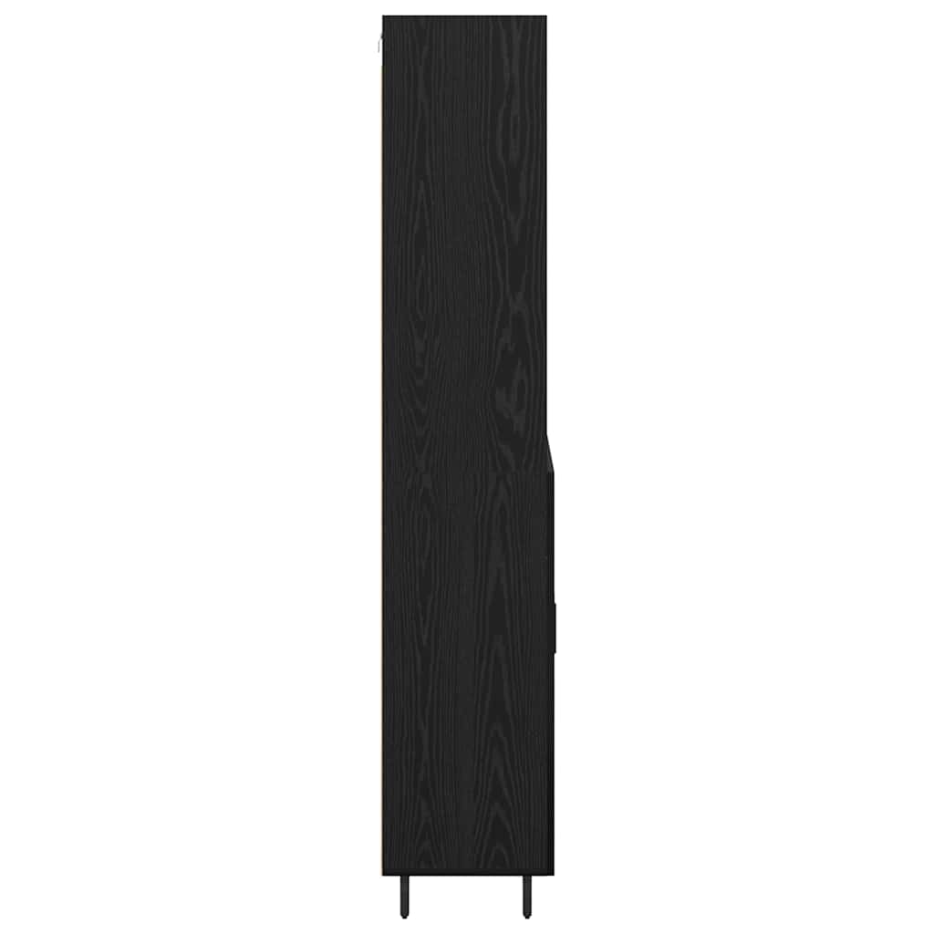 Highboard Schwarz Eichen-Optik 69,5 x 34 x 180 cm