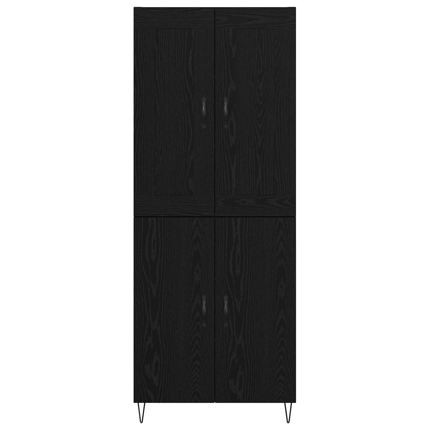 Highboard Schwarz Eichen-Optik 69,5 x 34 x 180 cm Holzwerkstoff