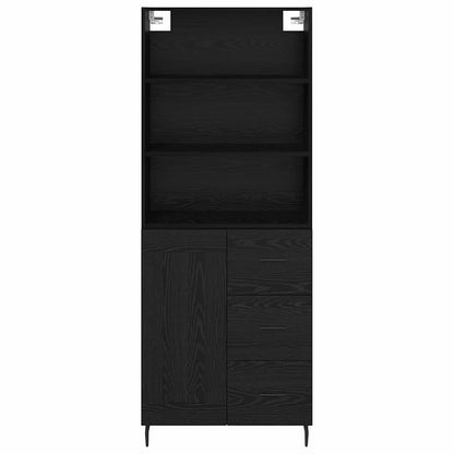Highboard Schwarz Eichen-Optik 69,5 x 34 x 180 cm