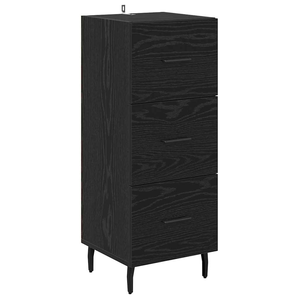 Highboard Schwarz Eichen-Optik 34,5 x 34 x 180 cm Holzwerkstoff