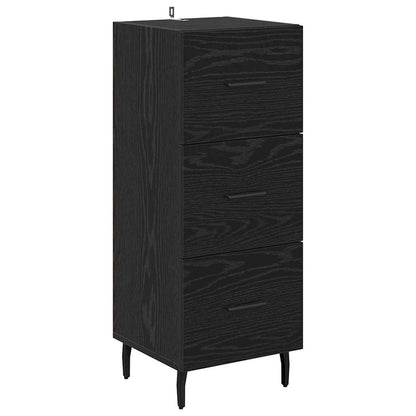 Highboard Schwarz Eichen-Optik 34,5 x 34 x 180 cm Holzwerkstoff