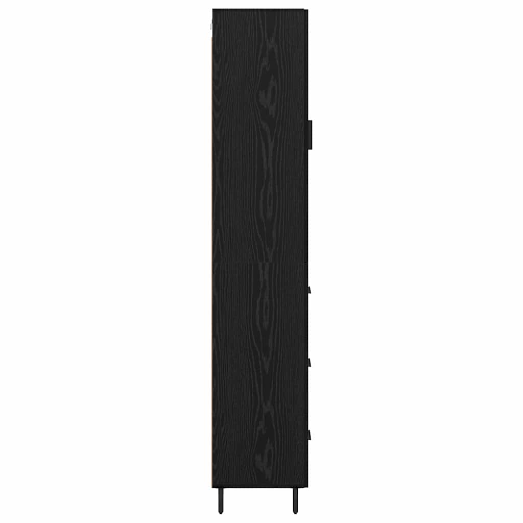 Highboard Schwarz Eichen-Optik 34,5 x 34 x 180 cm Holzwerkstoff