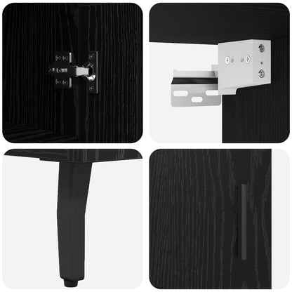 Highboard Schwarz Eichen-Optik 69,5 x 34 x 180 cm