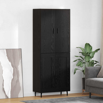 Highboard Schwarz Eichen-Optik 69,5 x 34 x 180 cm