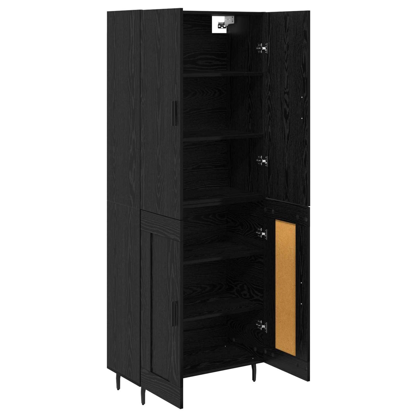 Highboard Schwarz Eichen-Optik 69,5 x 34 x 180 cm