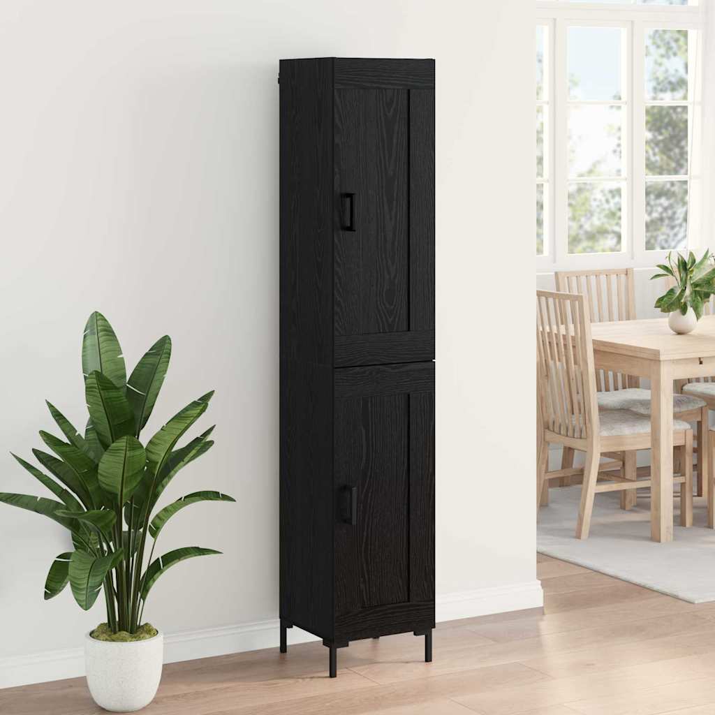 Highboard Schwarz Eichen-Optik 34,5 x 34 x 180 cm Holzwerkstoff