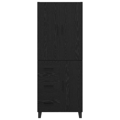 Highboard 2 pcs Schwarz Eichen-Optik Engineered Wood und Glas