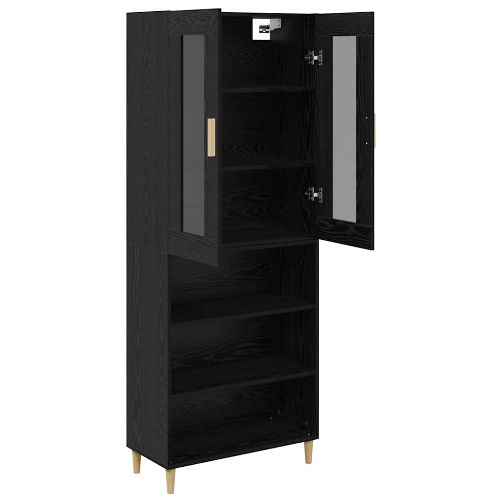 Highboard Schwarz Eichen-Optik 69,5 x 34 x 180 cm