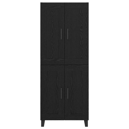 Highboard Schwarz Eichen-Optik 69,5 x 34 x 180 cm Holzwerkstoff