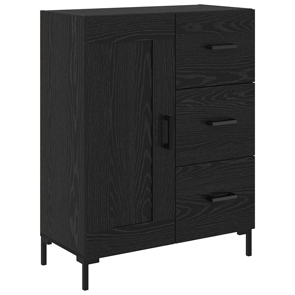 Highboard 2 pcs Schwarz Eichen-Optik Holzwerkstoff