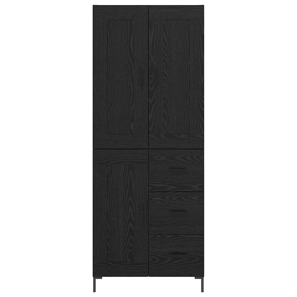 Highboard 2 pcs Schwarz Eichen-Optik Holzwerkstoff