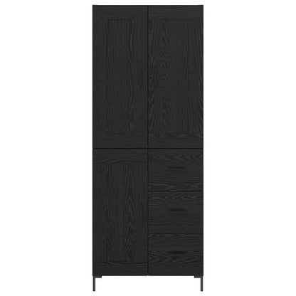 Highboard 2 pcs Schwarz Eichen-Optik Holzwerkstoff