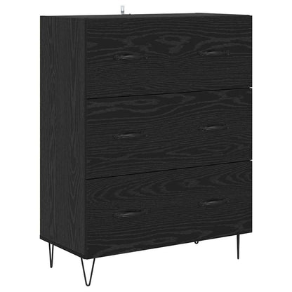 Highboard Schwarz Eichen-Optik 69,5 x 34 x 180 cm Holzwerkstoff