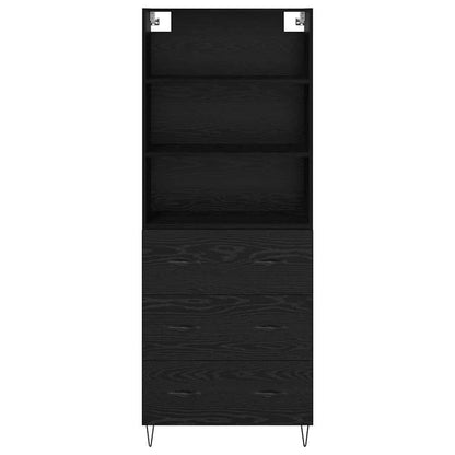 Highboard Schwarz Eichen-Optik 69,5 x 34 x 180 cm Holzwerkstoff