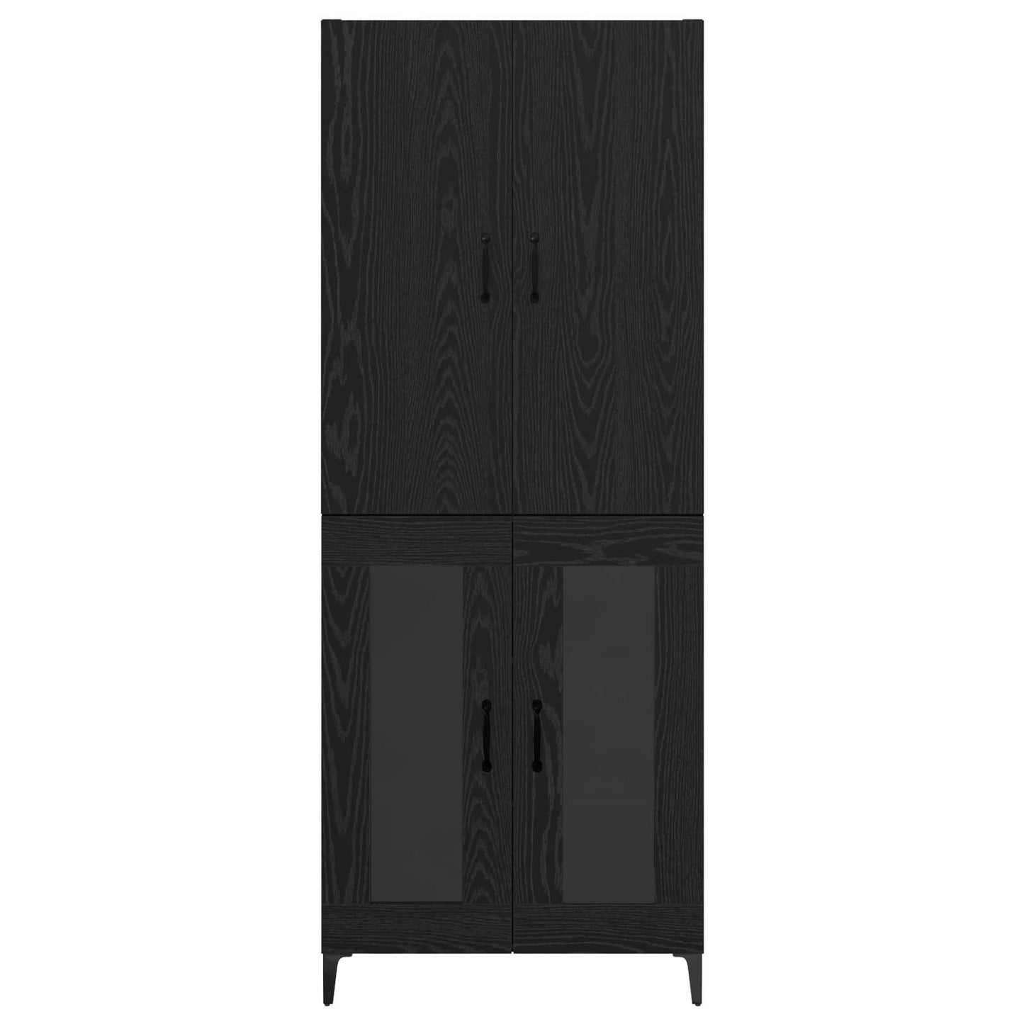 Highboard Schwarz Eichen-Optik 69,5 x 34 x 180 cm Holzwerkstoff