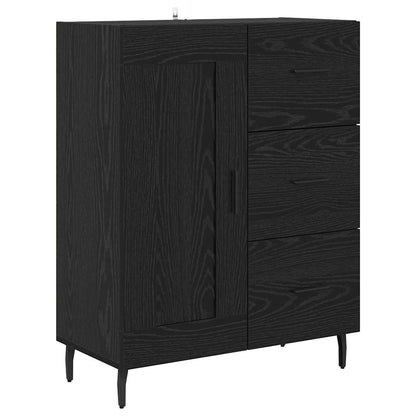 Highboard Schwarz Eichen-Optik 69,5 x 34 x 180 cm