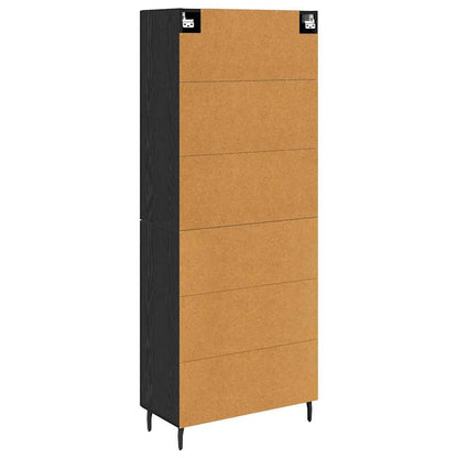 Highboard Schwarz Eichen-Optik 69,5 x 34 x 180 cm