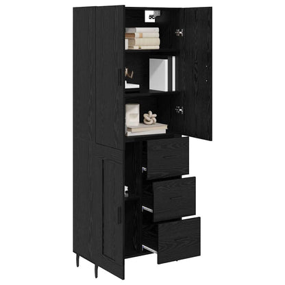 Highboard Schwarz Eichen-Optik 69,5 x 34 x 180 cm
