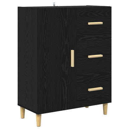 Highboard Schwarz Eichen-Optik 69,5 x 34 x 180 cm Holzwerkstoff