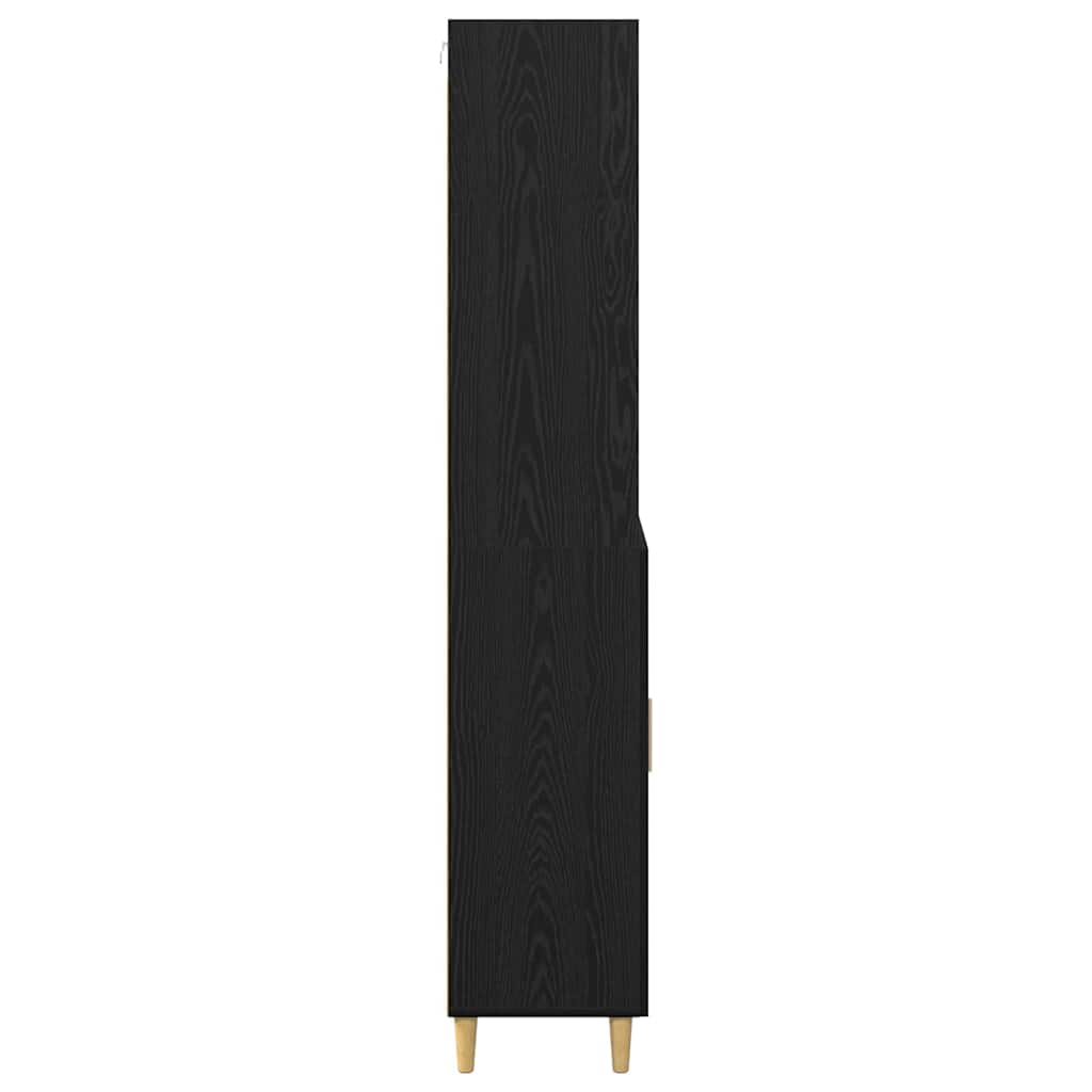 Highboard Schwarz Eichen-Optik 69,5 x 34 x 180 cm Holzwerkstoff