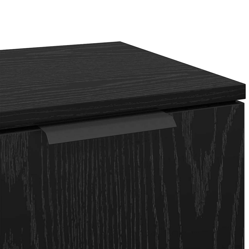 Sideboard 3 pcs Schwarz Eichen-Optik Holzwerkstoff
