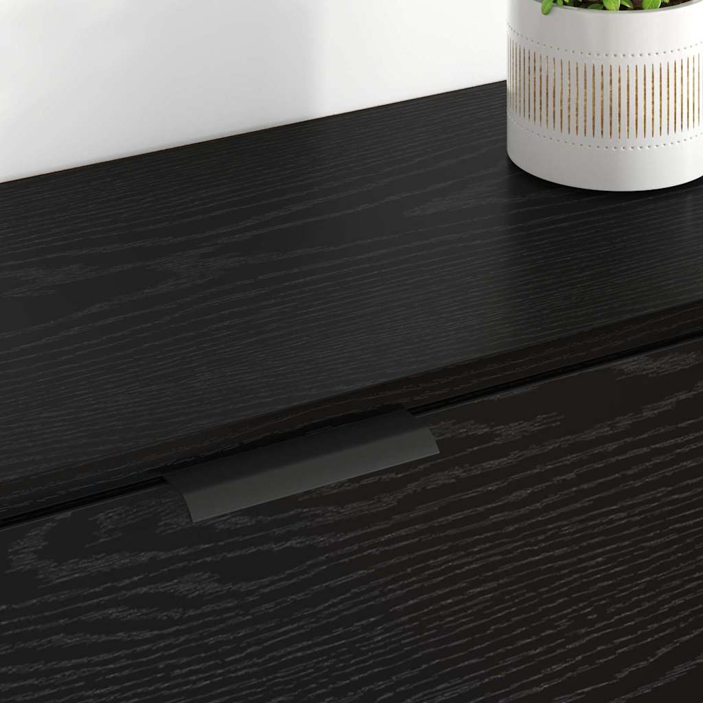 Sideboard 3 pcs Schwarz Eichen-Optik Holzwerkstoff