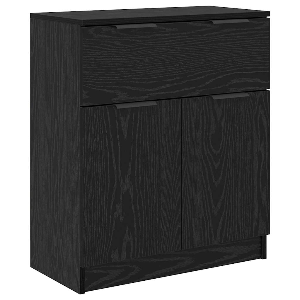 Sideboard 3 pcs Schwarz Eichen-Optik Holzwerkstoff