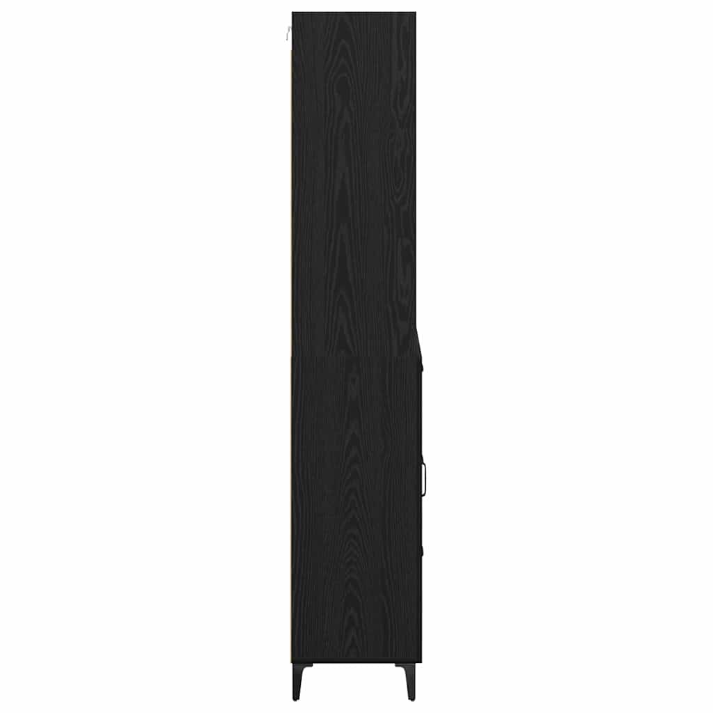 Highboard Schwarz Eichen-Optik 69,5 x 34 x 180 cm Holzwerkstoff