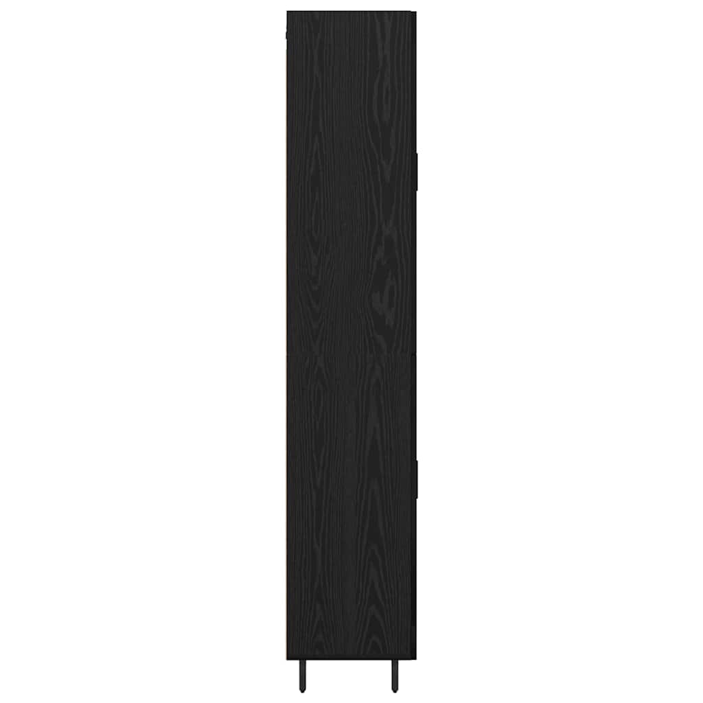 Highboard 2 pcs Schwarz Eichen-Optik Engineered Wood und Glas