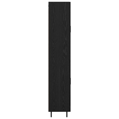 Highboard 2 pcs Schwarz Eichen-Optik Engineered Wood und Glas