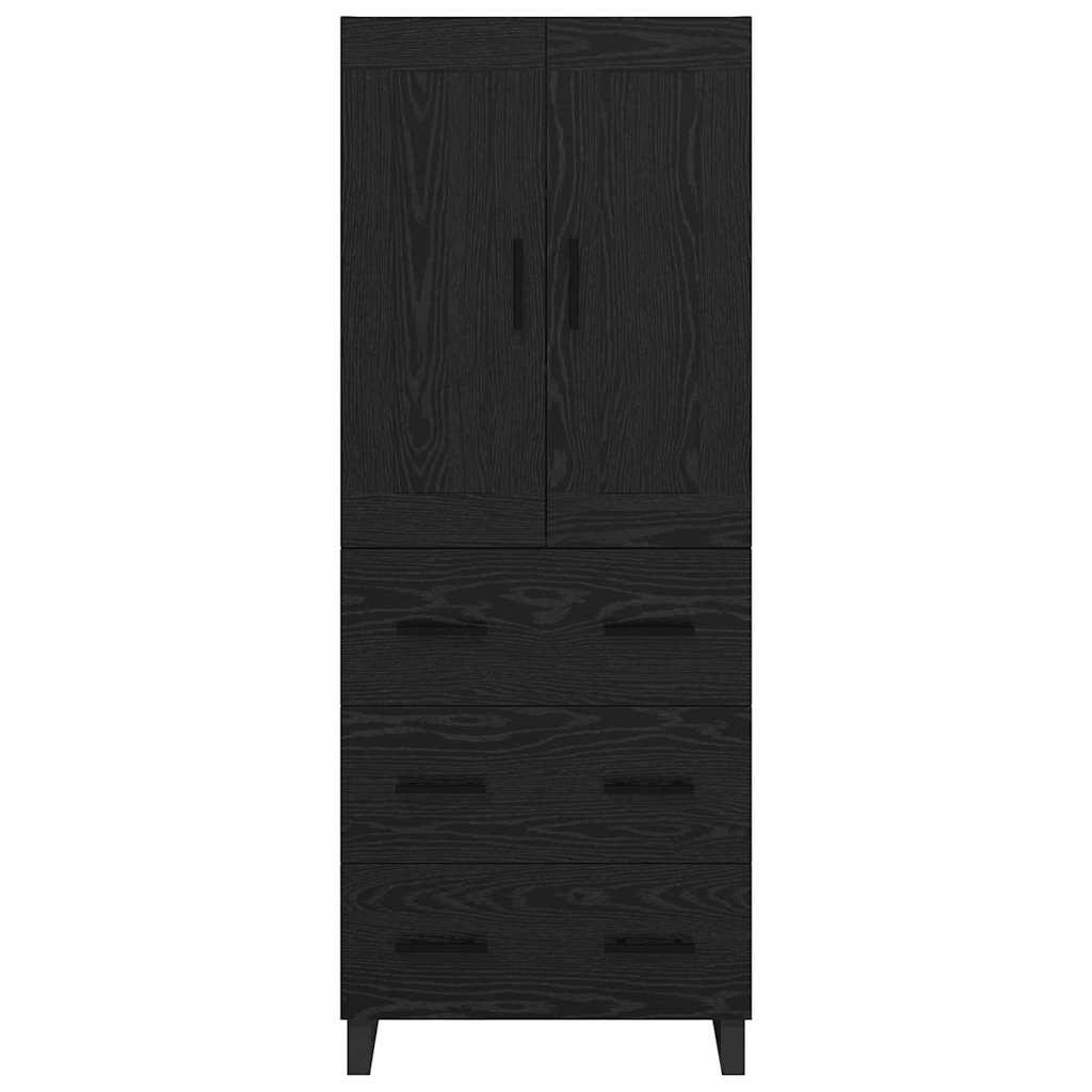 Highboard Schwarz Eichen-Optik 69,5 x 34 x 180 cm Holzwerkstoff