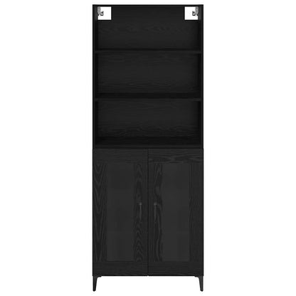 Highboard Schwarz Eichen-Optik 69,5 x 34 x 180 cm Holzwerkstoff