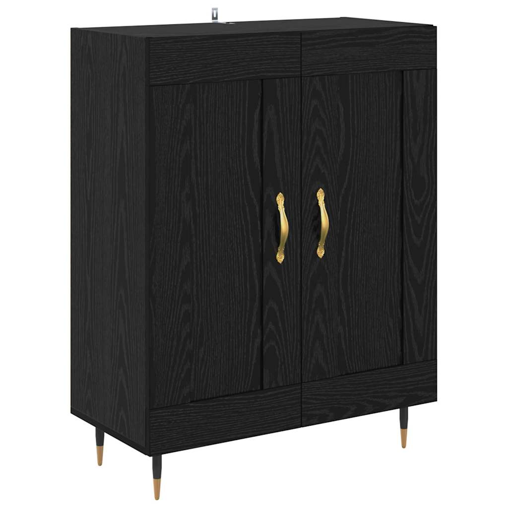 Highboard Schwarz Eichen-Optik 69,5 x 34 x 180 cm Holzwerkstoff