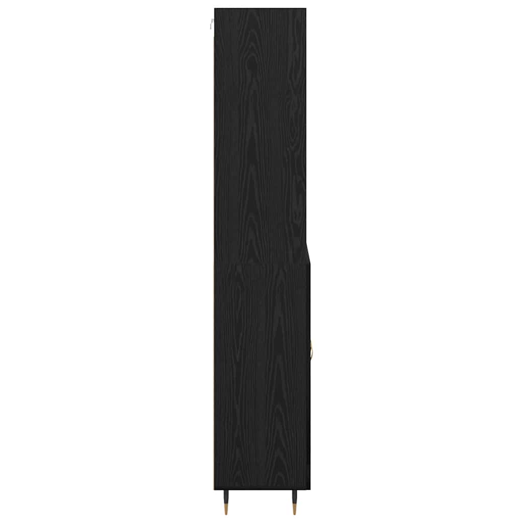 Highboard Schwarz Eichen-Optik 69,5 x 34 x 180 cm Holzwerkstoff