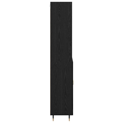 Highboard Schwarz Eichen-Optik 69,5 x 34 x 180 cm Holzwerkstoff